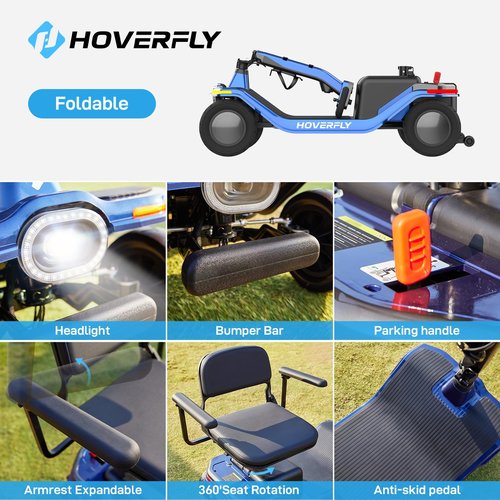 T5 Mobility Scooter, 4-Wheel Mobility Scooter for Adults - 16.8 Miles Range, 5 Mph, Smart Safety Features, Removed Battery, Rotating Swivel Seat, Headlight