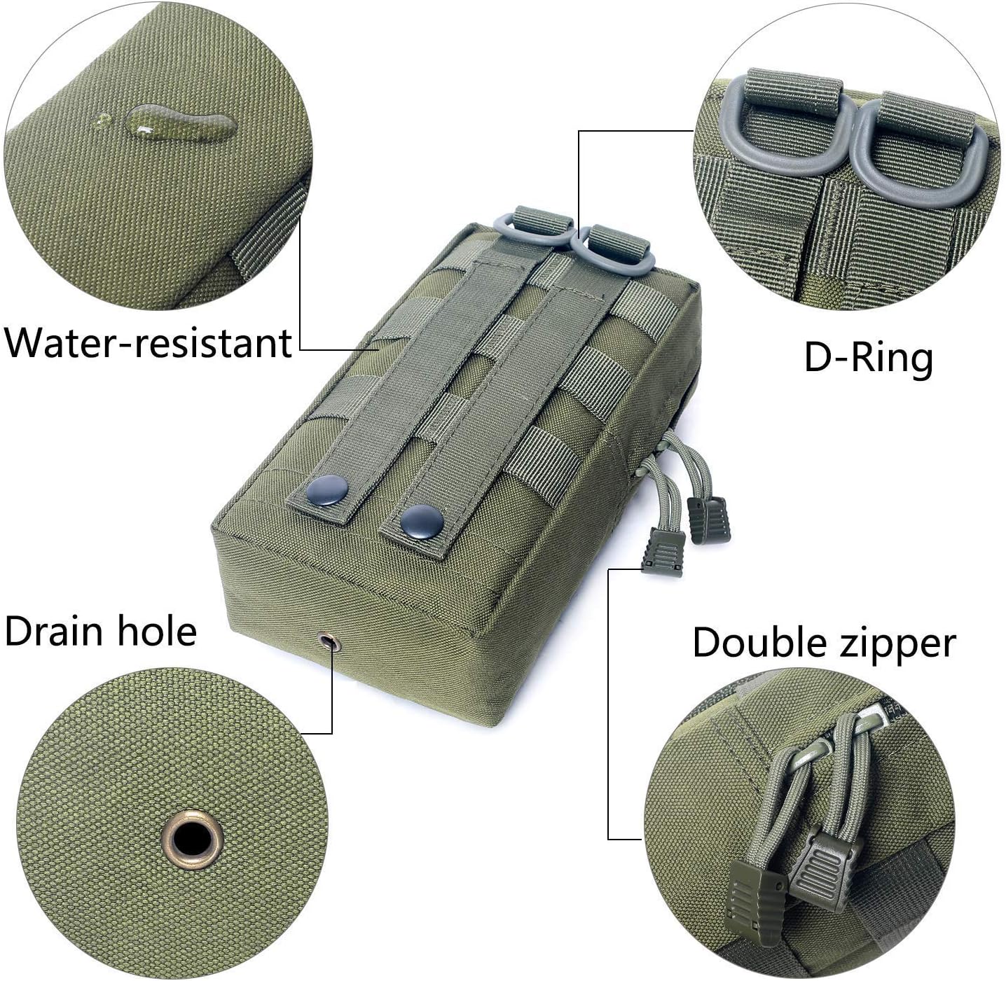 Tacticool 2 Pack Molle Pouches - Tactical Compact Water-Resistant EDC Pouch