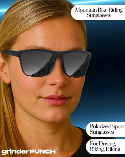 grinderPUNCH Polarized Driving Sunglasses for Men Lightweight UV400 Protection Anti Glare Square Sun Glasses
