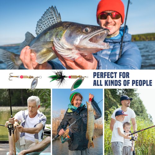 YPWUE Rooster Tail Fishing Lures – 10pcs Inline Spinner Baits Kit for Trout, Bass & Salmon – Effective in Freshwater, Streams & Fast Currents
