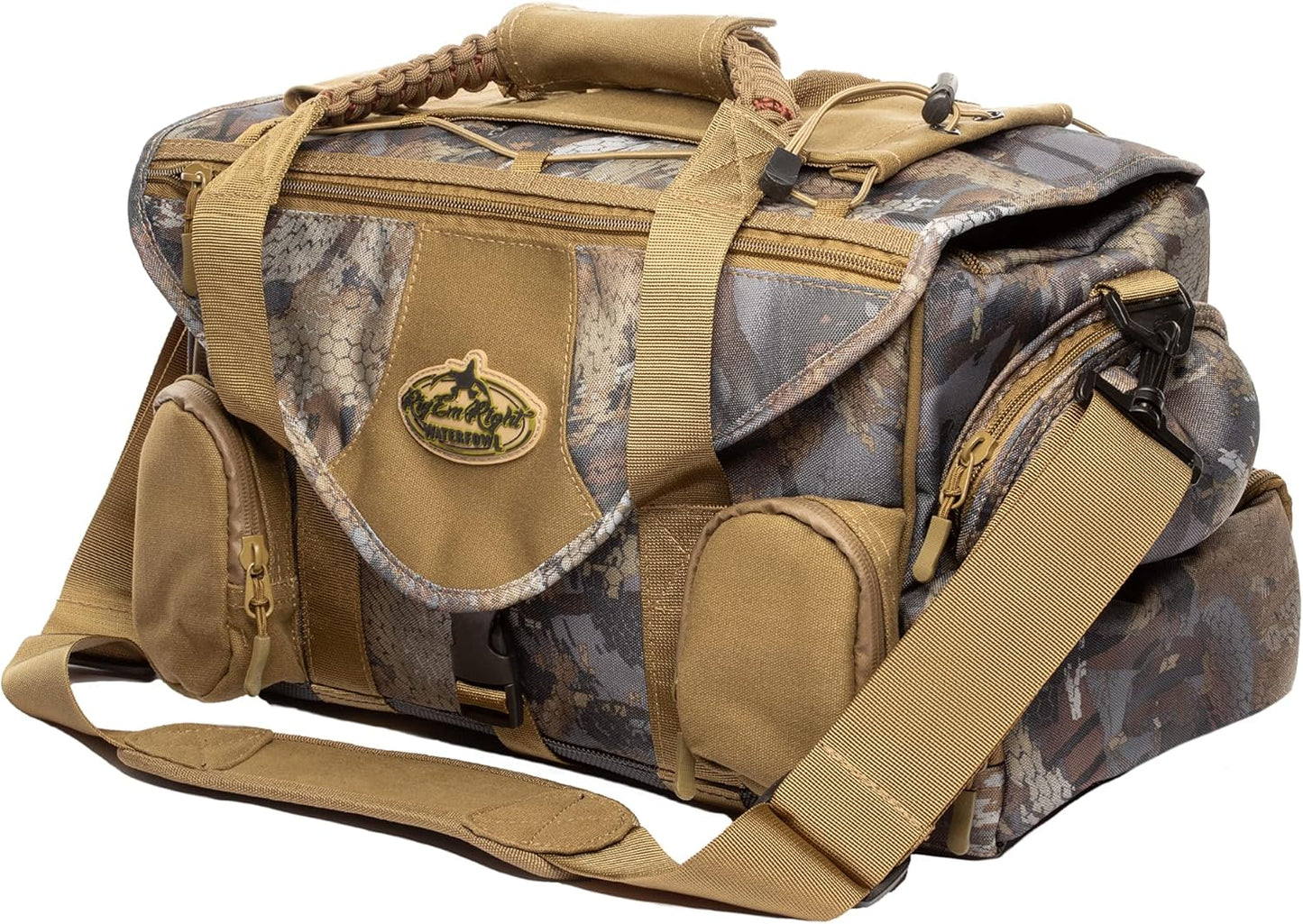 Rig'Em Right Waterfowl Shell Shocker XLT Duck Hunting Blind Bag with Molded Ammo Compartments, Sunglasses Case, Drink Holder and More (Gore Optifade March Camo)