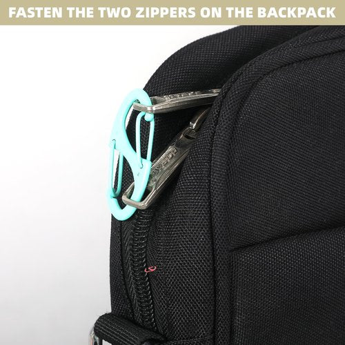 JJUNW 20 Pcs Alloy S Carabiner Clips, Dual Opening Design, Keychain Spring Snap Hooks Mini Carabiner Clip, for Dual Wire Gate Clip Interlocking Keychain Clip Tiny Clip Attachment (Color)