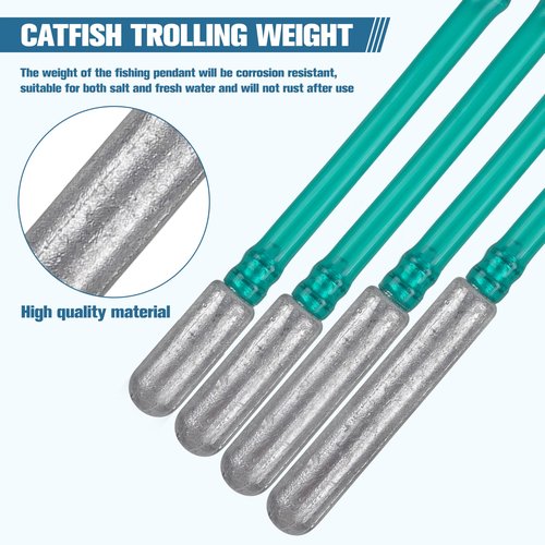 Dragging Weights Dragging Sinkers Catfish Trolling Weight Catfish Sinker Weight with Plastic Pipe Fishing Snaps Clips for Trolling Drift Bottom Bouncing Catfishing Tackle Gear (2OZ-4PCS)