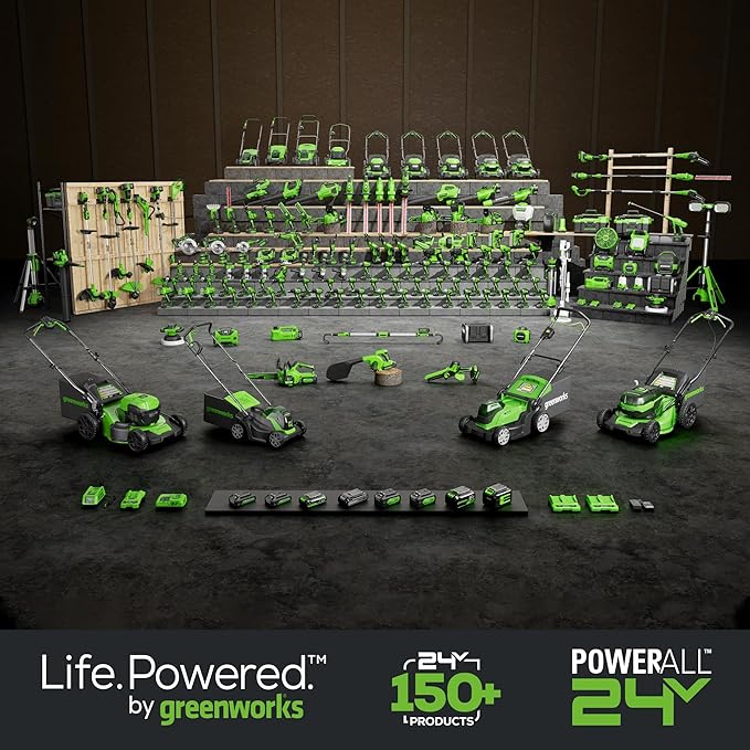 Greenworks 24V Brushless 2 pcs Cordless Power Tool Combo Kit, 2650 in-lbs Impact Driver and 530 in-lbs Hammer Drill, with 2 x 2Ah Batteries and 2 chargers