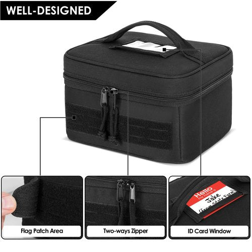GOBUROS Shooting Earmuffs and Glasses Carrying Case, Soft Protective Carrying Storage Case for Earmuff and Shooting Glasses, Universal Earmuff Case for Hunting Shooting, Only Bag