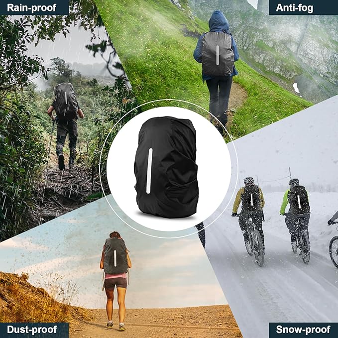 LAMA Waterproof Rain Cover for Backpack, Backpack Rain Cover with Reflective Strip and Antislip Cross Buckle Strap, Ultralight Compact Portable, for Cycling, Hiking, Camping, Traveling