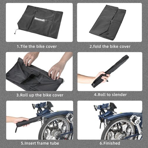 Rhinowalk Dust Cover for BROMPTON Folding Bike -Lightweight, Frame Hidden, Shielding Bike for Public Transportation, Commuting, Home Storage