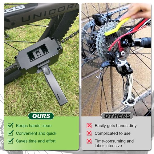 bogomay 3-in-1 Bike Chain Cleaner Kit - Bike Chain Cleaner, for Mountain Bike, Road Bike, BMX, with Brush Tool for Drivetrain, Gear, Cassette, Sprockets