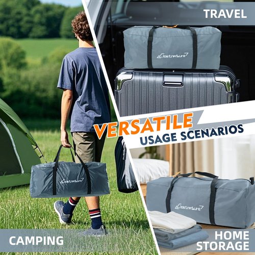Clostnature Tent Storage Bag for Camping- Large Tent Carry Bag Replacement, Waterproof Luggage Duffle Bag for Travel, Sports, Folding Compact Camping Essentials for Hiking, Picnic, Travel