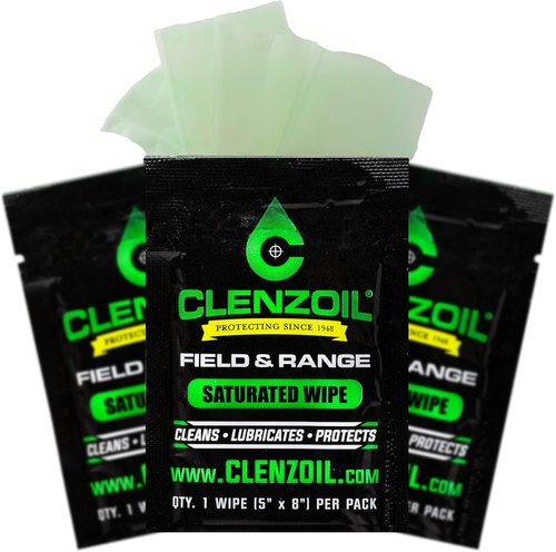 CLENZOIL Field & Range Single Wipe Multi-Pack - Individual CLP Cleaning Wipes - for Hunting Firearm Maintenance - Removes Dirt & Oils - No-Mess Gun Cleaner