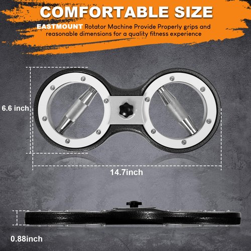 Zakle Rotator Burn Machine, 8-12LB Rotating Arm Exercise Equipment with Adjustable Resistance 360 Degree Rotating Grips, Spinning Arm Machine Grips Forearm Trainer (12LBS)