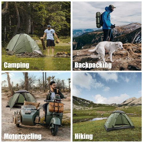 Backpacking Tent for Camping 1 Person Hiking Ultralight Tent for Waterproof Windproof Outdoor Two Doors Tents Easy Quick Setup Lightweight Instant Tents（1 Person）