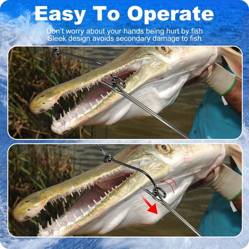 2 Pack Stainless Steel Fishing Hook Remover，Push/Pull Hook Remover，Dehooker Tool,Anti-Lost Saltwater Dehooker Tool Shark Hook Remover (17")