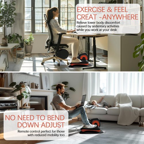 Under Desk Elliptical, 10 Adjustable Speeds Ellipse Leg Exerciser While Sitting for Seniors & Adults, Fully Assembled Leg Exercise Pro Compact Pedal Ellipse with Remote Control