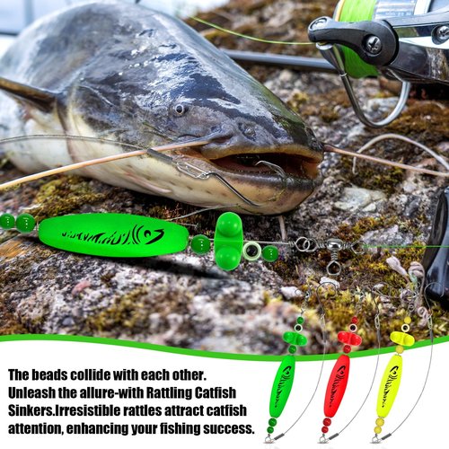 YOTO Santee Cooper Rig, Catfish Rig for Bank Fishing, Catfishing Tackle Rattler Floats, Chunky Rigs Catfish Equipment