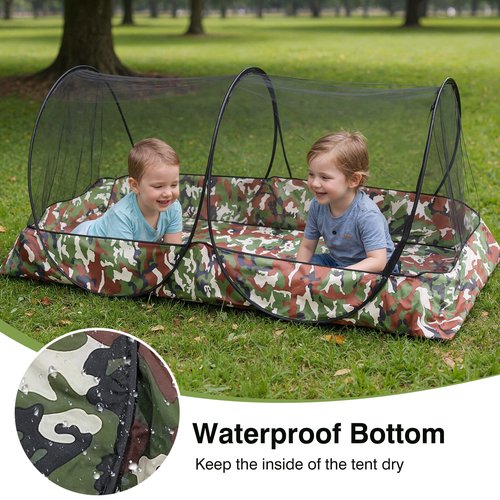 Pop Up Mosquito Tent 2-Person Large Portable Foldable Pop-up Screen Tent Mosquito Camping Net Tent for Double Persons Camping Hiking Outdoor Installation-Free (Camouflage)
