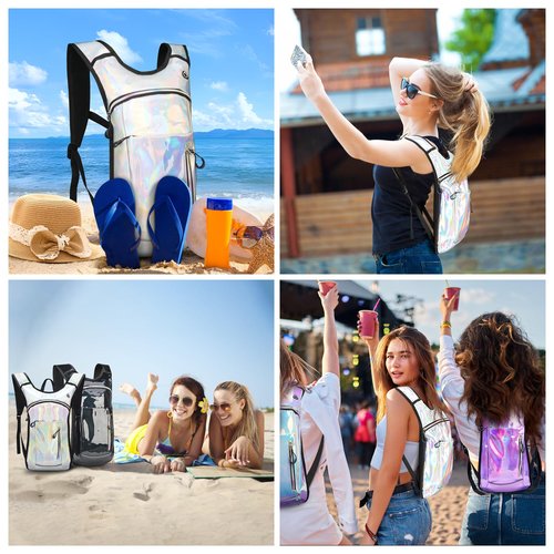 CTSAYCTL Hydration Backpack,Water Backpack with 2L Water Bladder,Festival Essential-Rave Hydration Pack,Lightweight Insulation Hydropack for Outdoor,Hiking,Running,Biking,Music Festival for Men Women