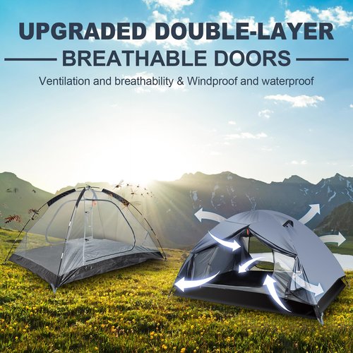 WILDROOTS Backpacking Tent, Mountain Hiking Tent for 2 Person, 4 Season Ultra Light Camping Tent