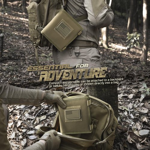 LIVANS Tactical Pouch Military Map Case Holder Army Foldable Map Storage Pouch Multifunctional for Outdoors or Hiking - 13"x10" Clear Viewing Area,1000D Oxford + Waterproof TPU