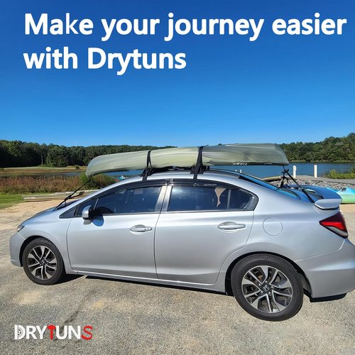 Drytuns Surfboard Rack for Car, Paddle Board Car Rack, Surf Racks for Cars, Universal Soft Roof Racks for Kayak SUP Canoe, Complete Set