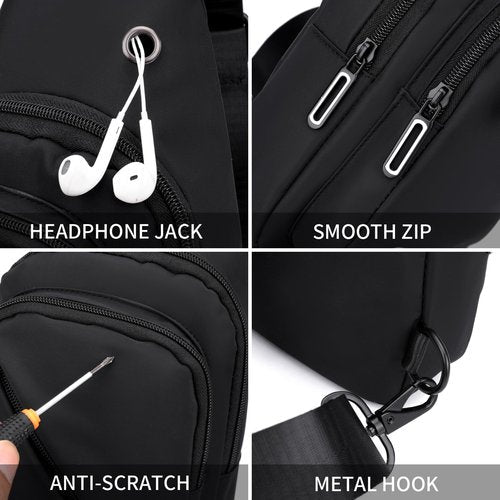 Seoky Rop Sling Bag for Men Women, Small Nylon Crossbody Bag Trendy, Casual Shoulder Chest Bag for Travel Running Hiking Blue