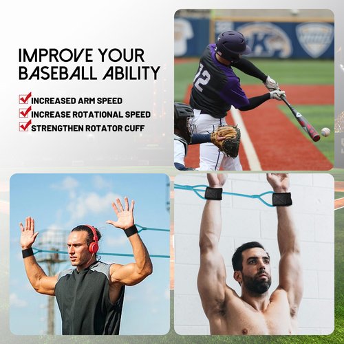 10LB Baseball Softball Resistance Training Bands, Arm Strength, Pitching and Conditioning Equipment for Kids