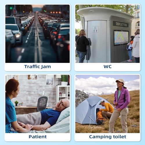 Pee Bottles for Men, Adjustable Emergency Urinal 750ml, Car Pee Bottle for Men and Women, Portable Toilet for Car, Shrinkable Personal Mobile Toilet,Urine Bottle, Travelling, Traffic Jams & Hiking