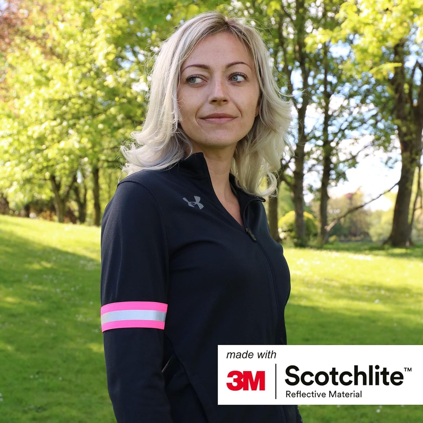 Salzmann Reflective Elastic Arm and Leg Bands | Made with 3M Scotchlite | Set of 4
