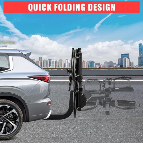E Bike Racks for Tow Hitch 2 Bike,Heavy Duty Car Bike Racks for 2 Inch Receiver,Bike Carrier for Car SUV RV Truck,Foldable Bicycle Carrier Platform,Bicycle Transportation,180 lbs Capacity