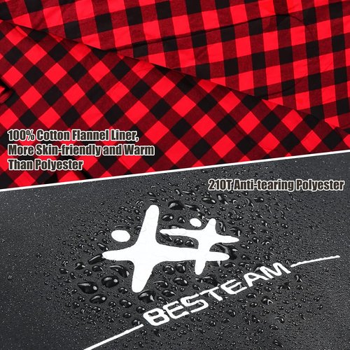 Double Sleeping Bag Flannel for Adults Kids, Queen Size for 2 Person with 2 Pillows, Warm & Cold Weather Sleeping Bag for Camping, Hiking, Waterproof Lightweight with Compression Sack