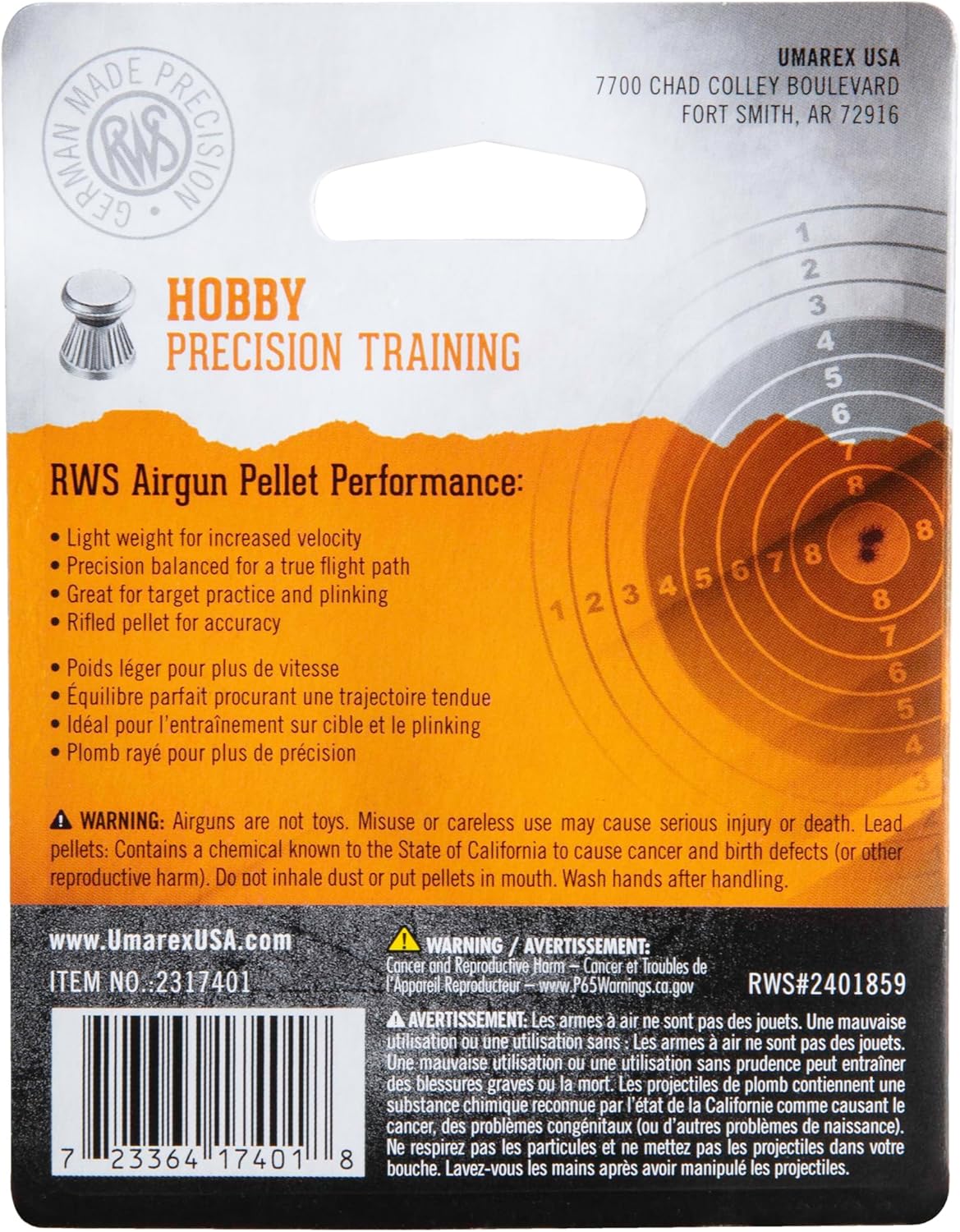 Rheinisch-Westfalische 2317400 RWS Hobby 2317400 Air Gun Ammo .177 Sport Line