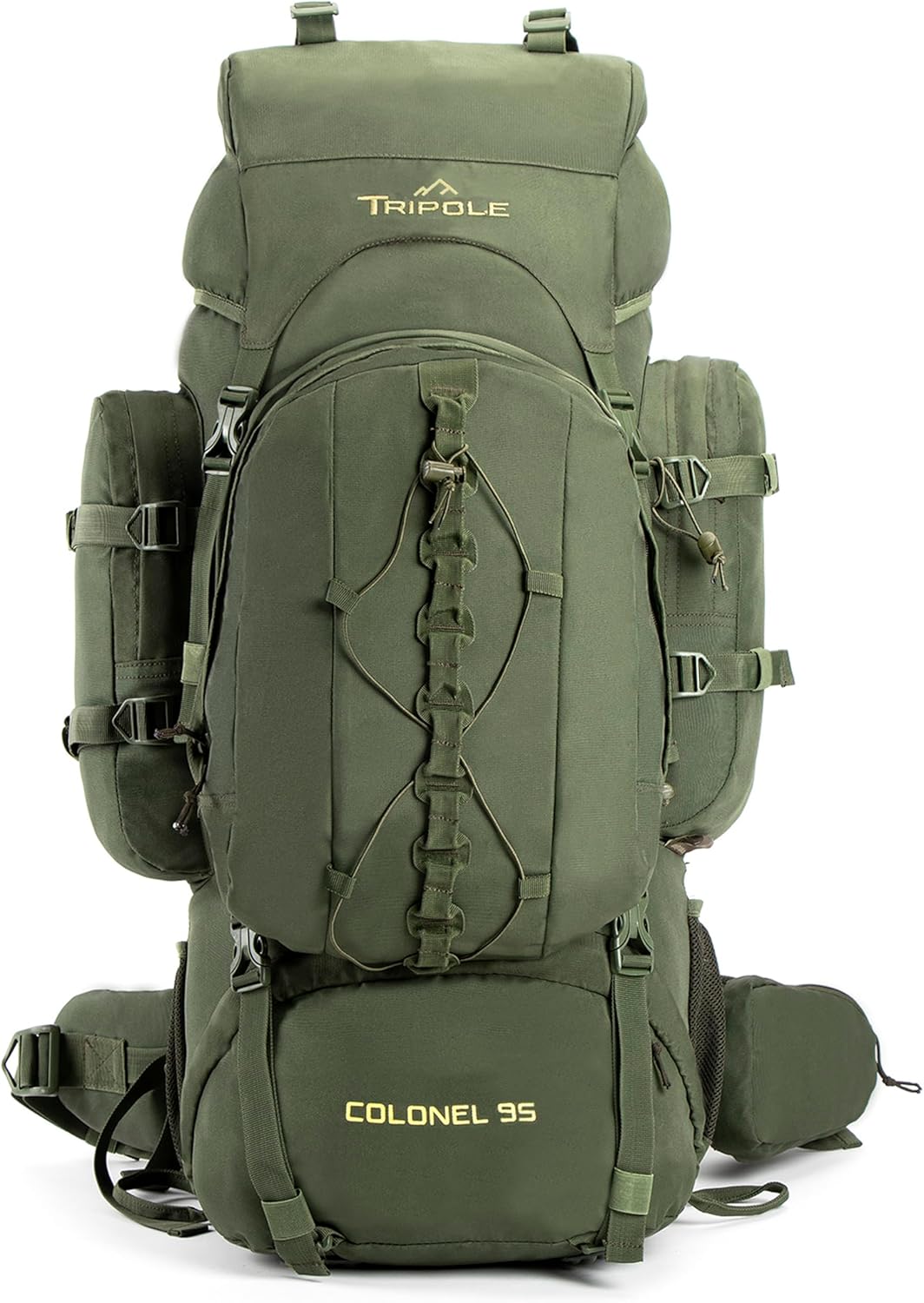 Tripole Colonel 95 Litres Internal Frame Rucksack + Detachable Day Pack, Rain Cover, Black