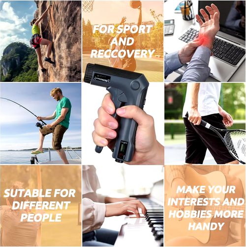 Grip Strength Trainer with Finger Exerciser 2 in 1, Digital Counter Adjustable Hand Grip Strengthener, Forearm Strengthener Wrist Exerciser for strength training, recovery and muscle building