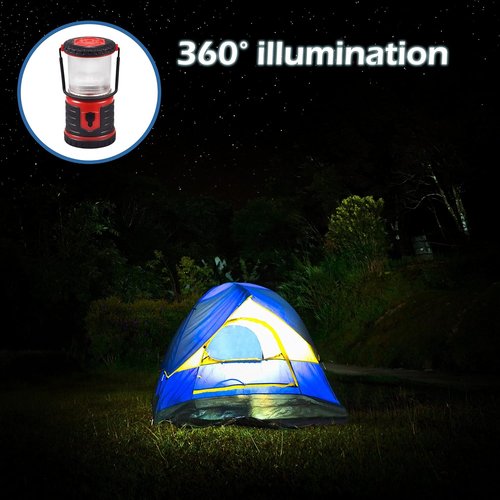 Brightest LED Rechargeable Lantern | Hurricane, Camping, Storm | Power Bank Light | 400 Hour Runtime (400 Lumen, Red)