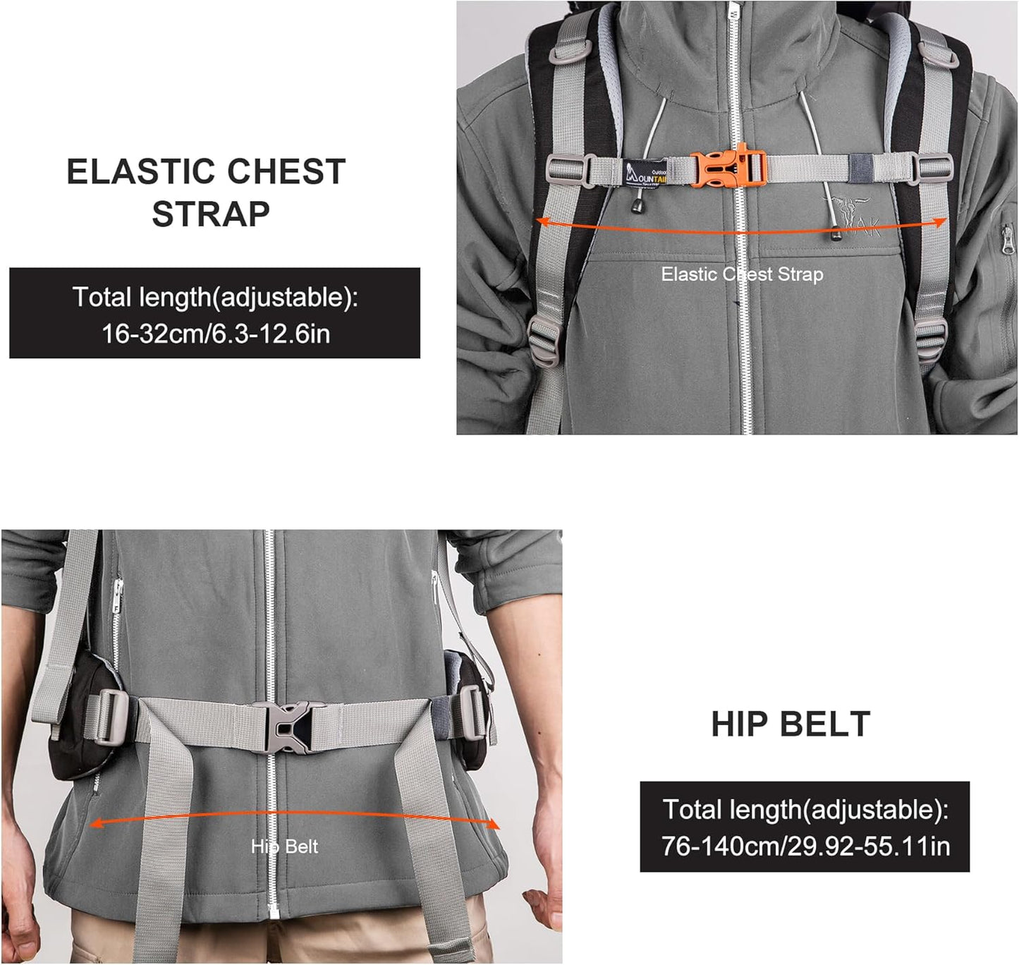 MOUNTAINTOP 70L Internal Frame Backpack Camping Backpacking Hiking Backpack for Men Women with Rain Cover