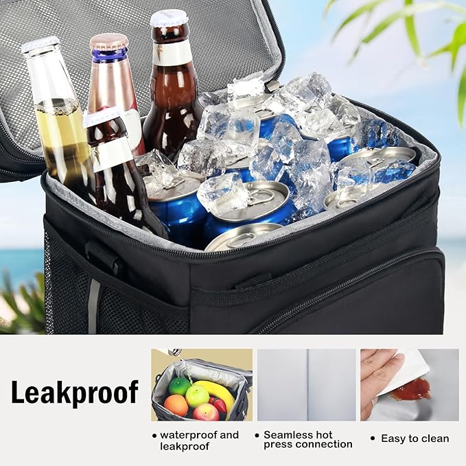 Lunch Box For Men/Women,Large Double-layer Insulated Expandable Reusable Leakproof Cooler Bags For Adults,Lunch Bag With Adjustable Shoulder Strap For Office Travel Picnic(Green)