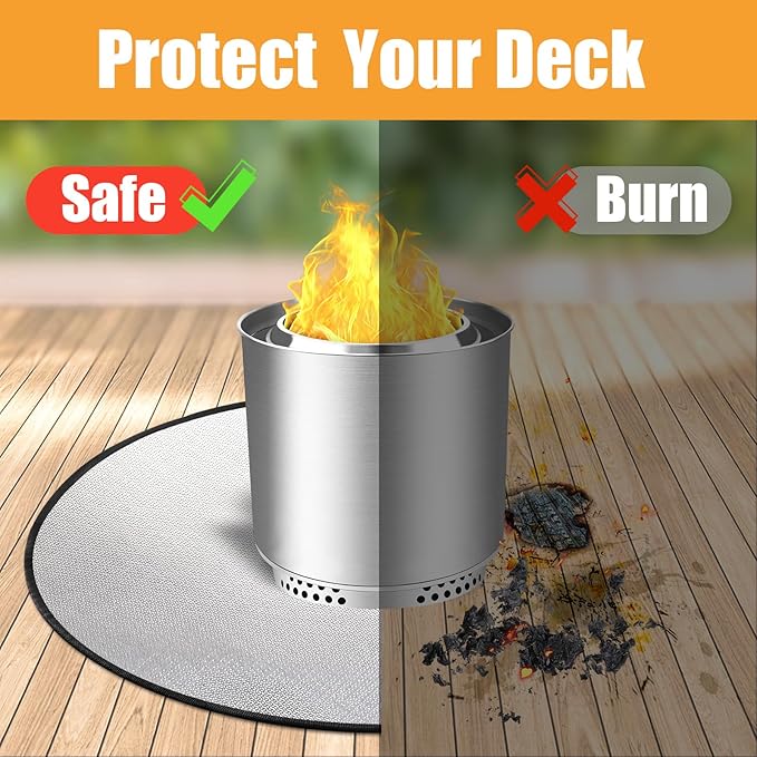 5-Layer Fire Pit Mat 39in Compatible with Solo Stove Ranger Fire Pit, Esay to Clean Under Grill Mats for Outdoor Grill to Protect The Deck, Patio, Pavers