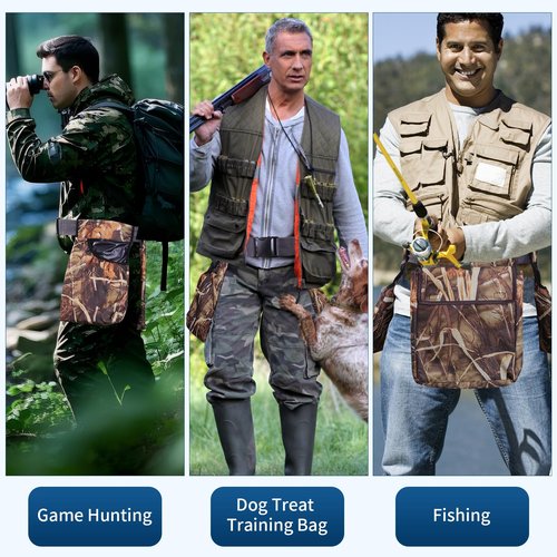 FAMJOALE Hunting Dove Belt, Adjustable Dove Belts with Game Pouch Shell Bags, Dove Gear Field and Shooting Game Bag, Hunting Accessories
