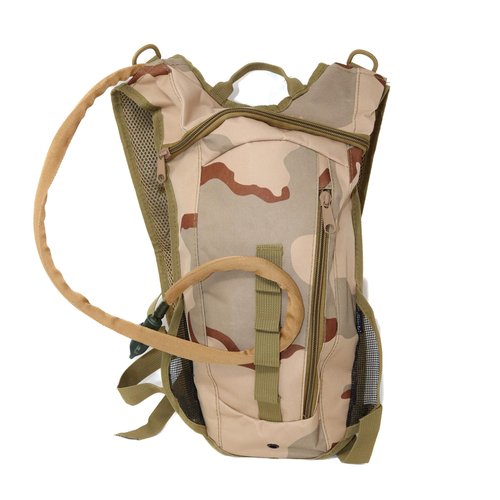 M MCGUIRE GEAR Hydration Backpack, Multi-Pocket Hiking Backpack with Hydration Bladder, Water-Resistant Nylon Water Bladder for Running, Cycling, and Biking, 3L/100 oz. (3 Color Desert)