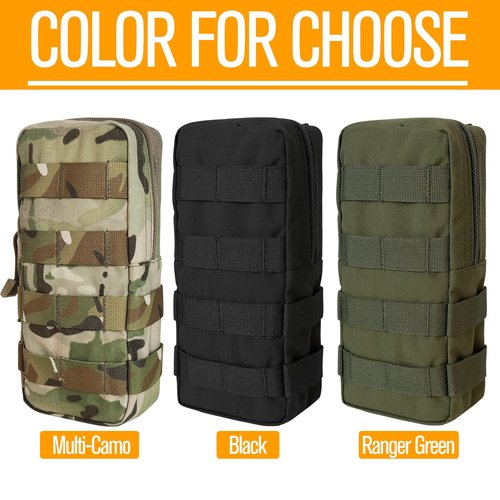 Molle Pouch 500D Nylon Organizer Pouch Tactical Tool Pack Multi-Function Tactical Compact Water-Resistant EDC Pouch (CP-Camo)