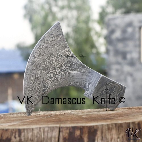Damascus Axe Head - Viking Axe Head Only, Camping Hatchet Head for Making Wood Splitting Axe for Wood Cutting Axes and Hatchets 3007
