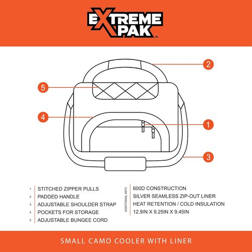 Extreme Pak JX Swamper Small Camo Cooler Bag (13"- SM)