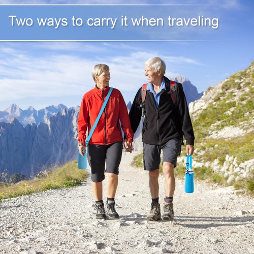 2pcs Water Bottle Sleeve, Water Bottle Replacement Cover with Adjustable Rope Bottle Boot Cup Holder Water Bottle Accessories for Cirkul (Blue)