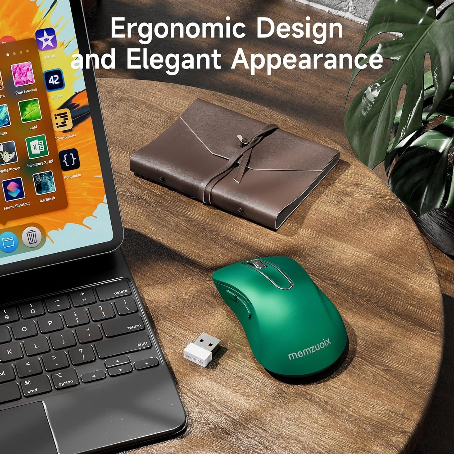 memzuoix 2.4G Wireless Mouse, 1400 DPI Mobile Optical Cordless Mouse with USB Receiver, Portable Computer Mice for Laptop, PC, Desktop, MacBook, 5 Buttons, Red