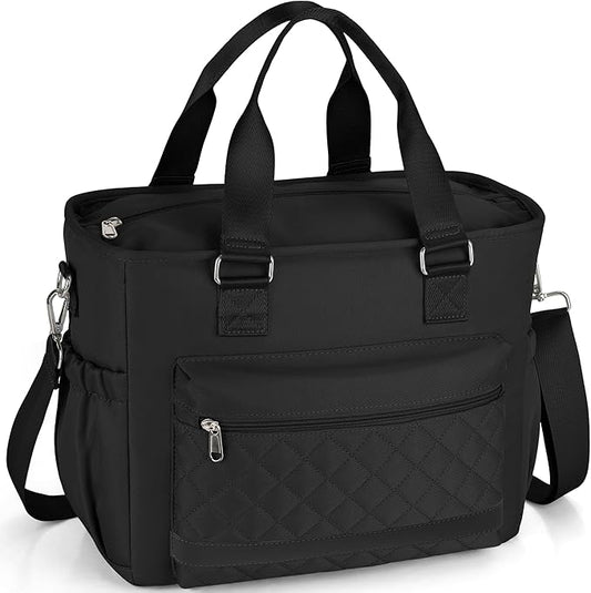 16L Large Lunchbox for Woman, Insulated Lunch Bag Women, Adult Lunch Box for Work, Leakproof, Black