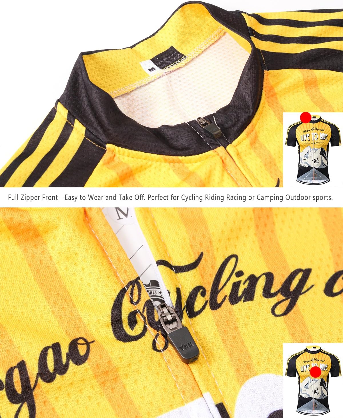 Strgao Men's Cycling Jersey Bike Short Sleeve Shirt