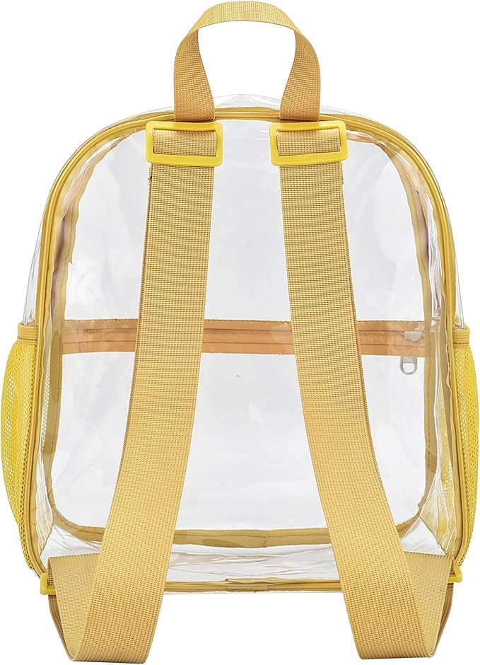 Oraben Clear Backpack for Stadium Events Clear Stadium Backpack 12x6x12 Bag (Nylon Shoulder Straps, Gold)