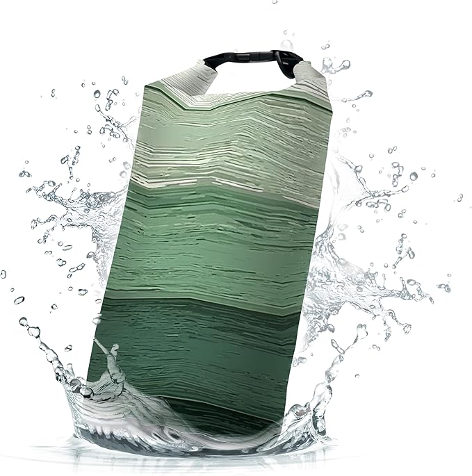 Waterproof Dry Bag,Roll Top Green Ombre Rustic Barn Wood Small Waterproof Backpack 5L/10L/20L Floating and Lightweight Bags for Kayaking, Boating, Fishing, Swimming and Camping