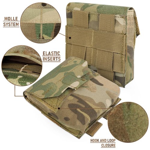 Lonloke Tactical Micro MOLLE Mini Mini Trauma Kit Admin Pouch Lightweight Mini Medical Ifak Bag Small EDC EMT Belt Gear Organizer Pack. (MC)