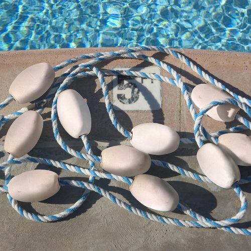 Tlence 8 Pack Oval Water Float, 5.5" x 3.5" Deep Water Fishing Float, White Rope Float Marine, Fishing Marker Buoys Great for Trail Markers Dock Floats Swim Pool, (5/8" to 1" Hole)